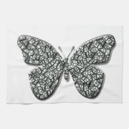 Eleganter Schwarz-Weiß-Schmetterling Handtuch
