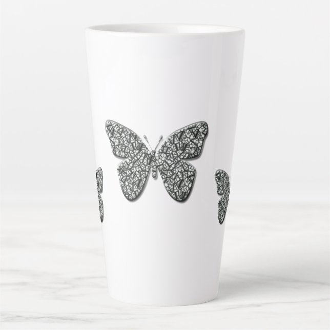 Eleganter Schwarz-Weiß-Schmetterling Milchtasse (Vorderseite)