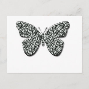 Eleganter Schwarz-Weiß-Schmetterling Postkarte