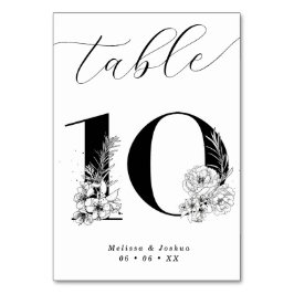 Eleganter Schwarz-Weiß-Tisch 10 Tischnummer