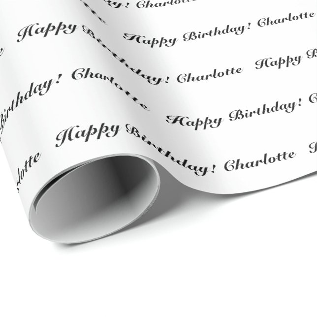 Eleganter Schwarz-weißer, benutzerdefinierter Skri Geschenkpapier (Rolleneckpunkt)