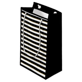 Eleganter Schwarz-weißer, horizontaler Streifen Kleine Geschenktüte