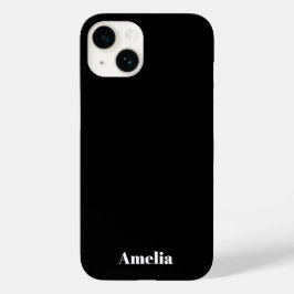 Eleganter Schwarz-weißer Skriptname Personalisiert Case-Mate iPhone 14 Hülle