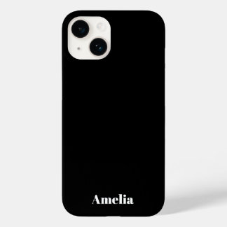 Eleganter Schwarz-weißer Skriptname Personalisiert Case-Mate iPhone 14 Hülle