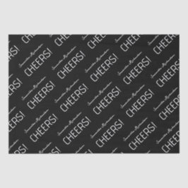 Eleganter Schwarz-weißer Skriptname Seidenpapier