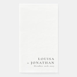 Eleganter Schwarz-weißer Trendy Minimal Custom Serviette