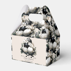 Eleganter schwarzbeiger Elfenbein Weihnachtsschmuc Geschenkschachtel