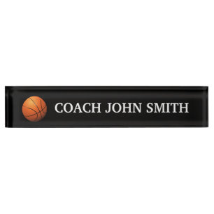 Eleganter schwarzer Basketball-Trainer Namensplakette