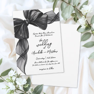 Eleganter schwarzer Bogen - Whimsical Hochzeit Einladung