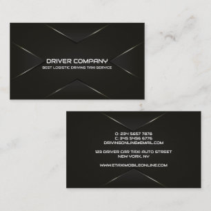 Eleganter schwarzer Chauffeur Visitenkarte