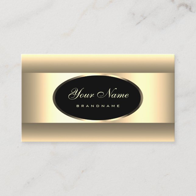 Eleganter schwarzer Cream Ombre Light Gold Decorra Visitenkarte (Vorderseite)