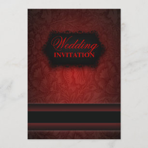 Eleganter schwarzer Damast Formal Hochzeit Einladu Einladung