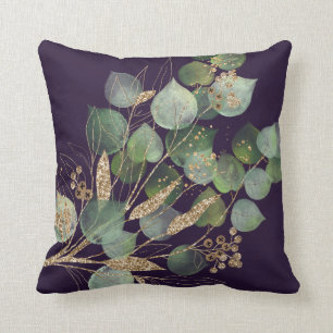 ELEGANTER SCHWARZER EUCALYPTUS-CUSHION KISSEN