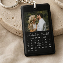 Eleganter Schwarzer Foto-Hochzeitskalender