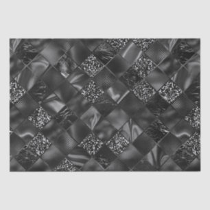 Eleganter Schwarzer Glitzer Diamond Lattice Muster Seidenpapier