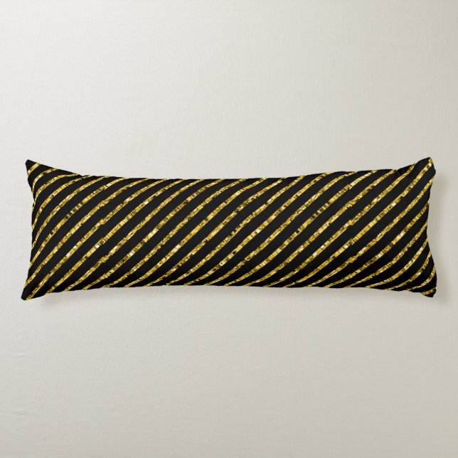 Eleganter Schwarzer Glitzer Seitenschläferkissen (Vorderseite)