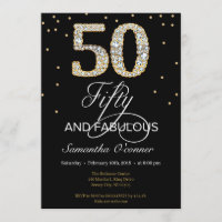 Eleganter schwarzer Golddiamant 50. Geburtstag