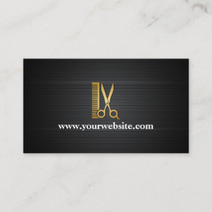 Eleganter schwarzer GoldFriseursalon Visitenkarte