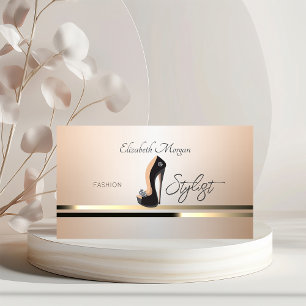 Eleganter schwarzer High Heel für professionelle Z Visitenkarte
