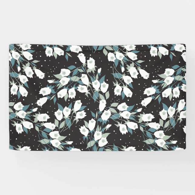 Eleganter schwarzer Hintergrund der Tulip-Blume Banner (Horizontal)