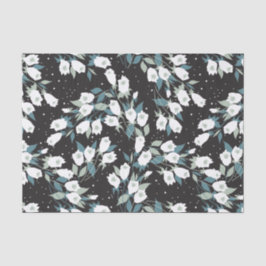 Eleganter schwarzer Hintergrund der Tulip-Blume Seidenpapier