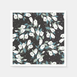 Eleganter schwarzer Hintergrund der Tulip-Blume Serviette