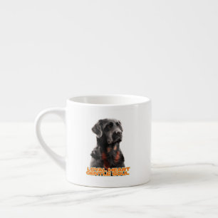 Eleganter Schwarzer Hund Portrait-Realistischer Ha Espressotasse