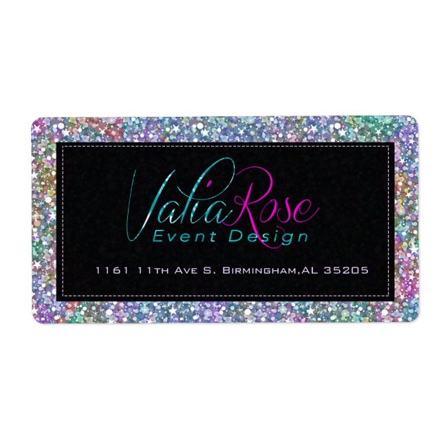 Eleganter Schwarzer Lila Glitzer & Glitzern 2 (Vorne)