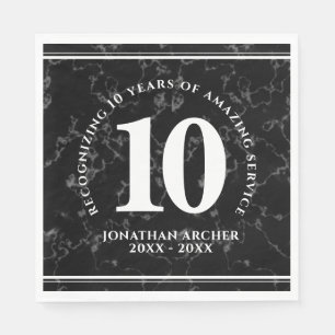 Eleganter schwarzer Marmor 10 Jahre Arbeit Jubiläu Serviette