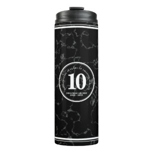 Eleganter schwarzer Marmor 10 Jahre Betriebsjubilä Thermosbecher