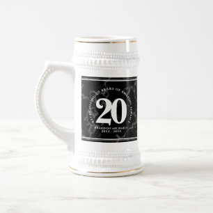 Eleganter schwarzer Marmor 20 Jahre Arbeit Jubiläu Bierglas