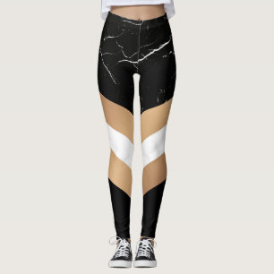 Eleganter schwarzer Marmor Leggings
