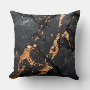 Eleganter schwarzer Marmor mit goldenen Adern Mode Kissen