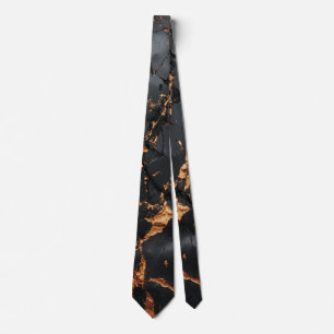 Eleganter schwarzer Marmor mit goldenen Adern Mode Krawatte