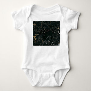 Eleganter schwarzer Marmor: Texturierter Hintergru Baby Strampler
