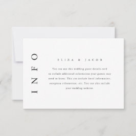 Eleganter Schwarzer Minimaler Wedding Gast Detail RSVP Karte