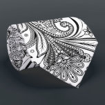 Eleganter Schwarzer Paisley auf weißem Hintergrund Krawatte<br><div class="desc">Elegantes,  Vintages,  blumenfarbenes Paisley nahtloses Muster über eine weiße Hintergrundfarbe,  das Sie ändern können.</div>