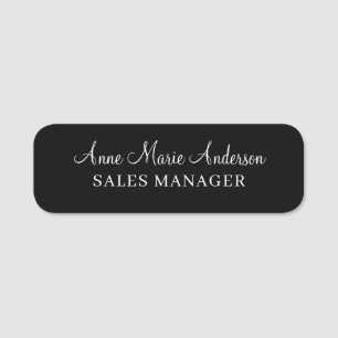 Eleganter schwarzer professioneller Name Namensschild