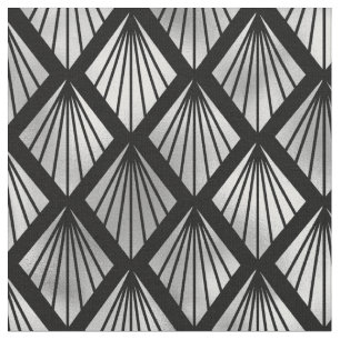Eleganter schwarzer Silber-Ventilator-Diamant-Art Stoff