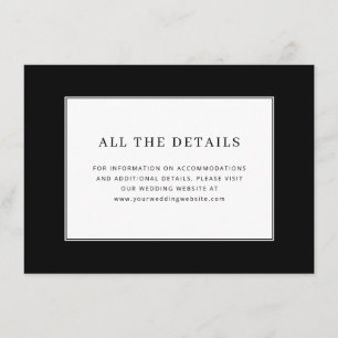 Eleganter schwarzer typografischer Minimalist Begleitkarte