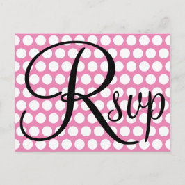 Eleganter schwarzer UAWG Pink und weißer Polka Dot Einladungspostkarte