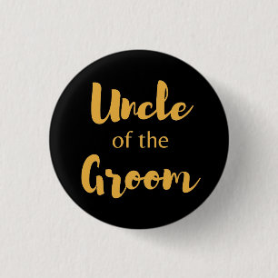 Eleganter schwarzer und goldener Onkel der Groom-T Button