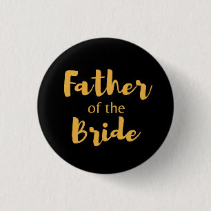 Eleganter schwarzer und goldener Vater der Bride-T Button