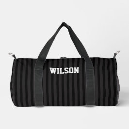 Eleganter schwarzer und grauer Monogramm-Name Duffle Bag