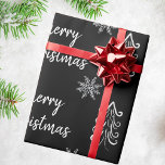 Eleganter schwarzer und weißer Chalk Frohe Weihnac Geschenkpapier<br><div class="desc">Genießen Sie das Geschenk mit diesem eleganten trendigen Schwarz-Weiß Chalk Bäume und Schneeflocken Frohe Weihnachtswrapping Paper. Ich wünsche Ihnen ein herrliches Weihnachten!</div>