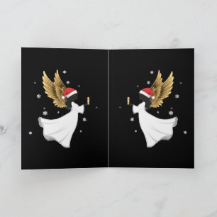 Eleganter schwarzer Weihnachtsengel mit goldenen F Karte