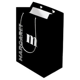 Eleganter schwarzer & weißer benutzerdefinierter A Mittlere Geschenktüte
