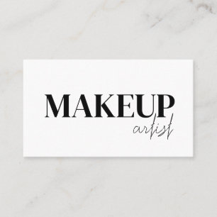 Eleganter schwarzer & weißer QR-Code-Makeup-Artist Visitenkarte