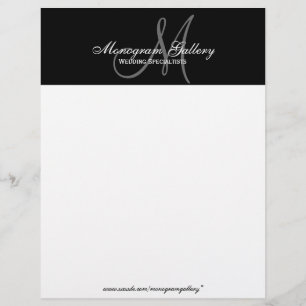 Eleganter Schwarzweiss-Monogramm-Briefkopf Briefkopf