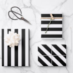 Eleganter Schwarzweiß-Streifen Geschenkpapier Set<br><div class="desc">Einfaches,  elegantes Schwarz-Weiß-Packpapier - ideal für französische Hochzeiten,  Brautpartys und Geburtstage.</div>